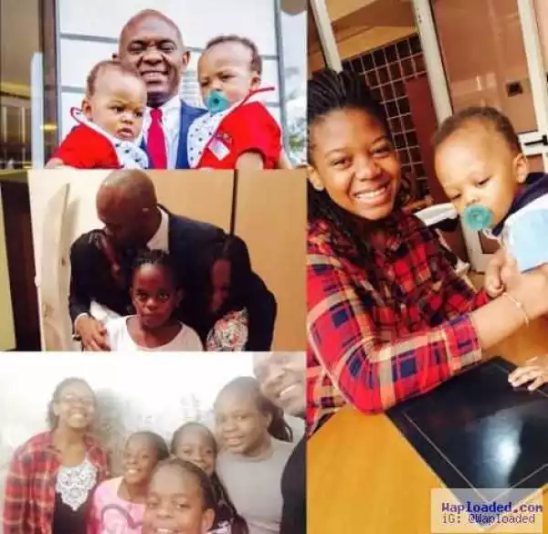 Photos: Billionaire businessman, Tony Elumelu, shares photos with his children as he celebrates fathers day